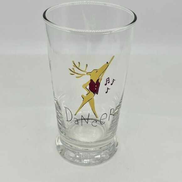Vintage Pottery Barn Santa's Reindeer 10 Oz. Drinking Glasses Tumblers Set of 8! - Picture 3 of 10